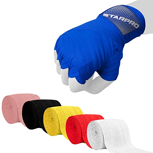 Starpro Bande Boxe sous Gants Intérieurs et Protecteur de Poing et de Pouce pour la Formation en Boxing, Sparring, Muay Thaï, Kickboxing, MMA, Arts Martiaux et Combat Training - Couleurs Variées
