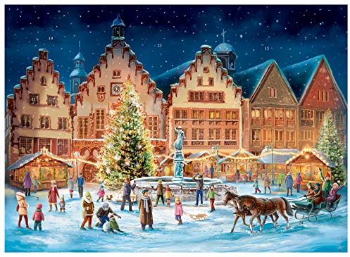 Papier Adventskalender/Weihnachtskalender für Kinder und Erwachsene mit Glitzer Frankfurt Römerplatz