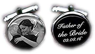 Bloody devil Hochzeits-Manschettenknöpfe, für den Vater der Braut, personalisierbare Foto-Hochzeits-Manschettenknöpfe, mit Bild, Geschenk für Vater, Stiefvater am Hochzeitstag, Geschenk der Liebe