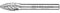 PFERD HM-Frässtift, Flammenform B, Zahnung ALLROUND, Frässtift-ø 8mm, Schaft-ø 6mm, Länge 60mm, 21001015 – für den vielseitigen Einsatz auf den wichtigsten industriell verwendeten Werkstoffen