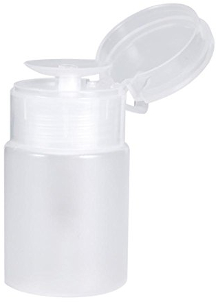 60 ML Pump Dispenser Bottle, Nail Polish Remover Cleanser Dispenser Nail Art Tool, 2 Colors Plastic Liquid Container with Flip Top Cap, Empty Travel Containers for Cosmetic Lotion Face Toner(White)