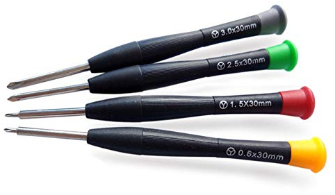 Set di 4 cacciaviti triwing per Nintendo Switch JoyCon Wii DS Lite strumenti di riparazione, 0,6 mm, 1,5 mm, 2,5 mm, 3,0 mm