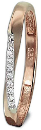 GoldDream Gold Dream D2GDR523E54 - Anello in oro rosa con zirconi, misura 54, Oro rosa 333 - 8 carati, Zirconi bianchi.