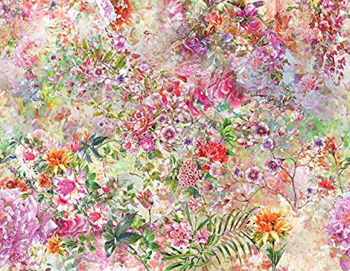 A.S. Création Fototapete Blumen Bunt | Natur FlowerPower Wohnzimmertapete | Design Print 3.36 m x 2.60 m Bunt