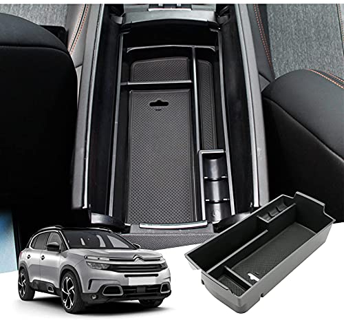 GAFAT Citroe-n C5 Aircross 2017-2024 2025 Aufbewahrungsbox, C5 Aircross 2024 Organizer für Mittelkonsole Armlehnen, Organizer Tray Handschuhfach, Kompatibel mit Citroen C5 Aircross Zubehör