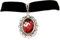 Schlichtes schwarzes Kropfband Samtband 13mm mit Medaillon mit roten facettierten Stein Choker 35cm Trachtenkette DIY