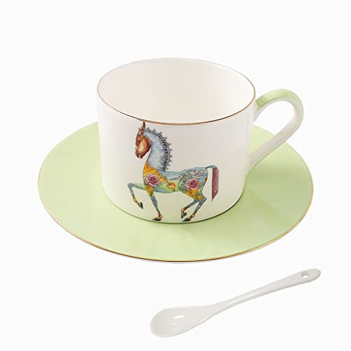 ZOGBX Tazza di caffè,Fiore Tazza di tè,Tazze da The Inglese,Vintage Servizio da tè in Porcellana Floreale,Vintage Tazza da tè in Porcellana,Tazze e piattini in Casa e Cucina for Feste Ufficio 7.74oz