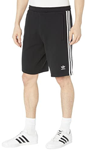 adidas Originals Adicolor Classics Herren-Sweatshorts mit 3 Streifen, Schwarz, Gro