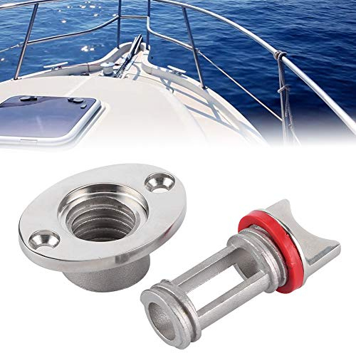FTVOGUE Garboard-Ablassschraube, Marinepoliert Garboard-Ablassschraube Passt auf Lochschraubengewinde, Korrosionsbeständiges 316-Edelstahl-Boots-Ablassschrauben-Kit mit Wasserdichtem Dichtungsring