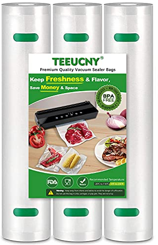 Vacuum Sealer Bag Rolls 12M, Reusable Food Storage Bag Vacuum Machine Bags, Durable Commercial Customized Size Embossed Bags for Sous Vide Cooking, Storage, Freezing BPA-Free Roll Bags (28CM*4M*3)