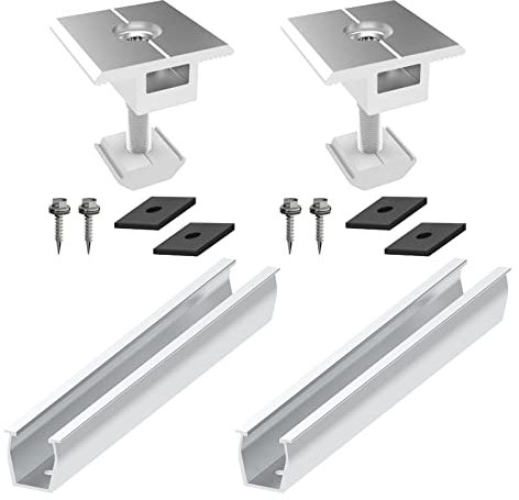 Solarmodul Halterung Kit,Solarpanel Zubehör für Dach Balkonkraftwerk,Solarpanel Halter flachdach,Befestigungs Set für Blechdach Flachdach Montage Solarpanel Dachmontage