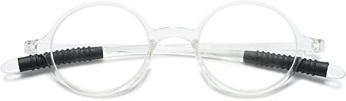 Lanomi Lesebrillen Herren Damen Retro Runde Sehhilfe Lesehilfe Leicht Vollrandbrille Nerd Brillen 1,0 1,25 1,5 1,75 2,0 2,25 2,5 2,75 3,0 3,5 4,0 Durchsichtig 3.0