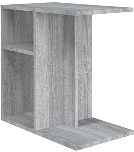 vidaXL Modern Grey Sonoma Engineered Wood Side Table – Practical Storage Solution, Versatile Placement for Living Room or Office