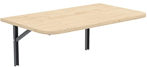 AKKE Klapptisch Wandklapptisch Esstisch - Klappbar Faltbar Platzsparend - Abgerundete Ecken - 100cm x 40cm - Ahorn