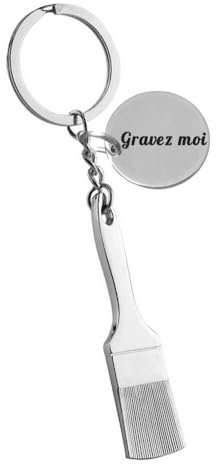 Porte-clés Peintre Pinceau De Peinture Argenté Gravure Personnalisée sur Médaille