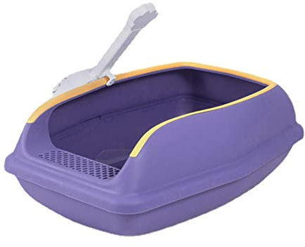 Smileshiney Katzentoilette Extra Hohe Katzentoilette, Anti Spritzer Katzenklo, Offene Katzenklo Mit Rand,Beweglicher Zaun, Offene Katzentoilette, Katzentoilette, Reisetoilette Für Kätzchen