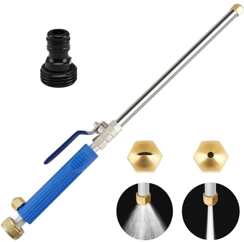 2023 Upgraded Pressure Washer Wand, High Pressure Hose Jet Nozzle, High Pressure Power Washer For Garden, Hose Nozzle Sprayer High Pressure And Gutter Cleaning Tools With Pressure Washer Accessories