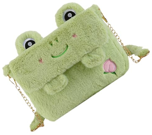 PACKOVE Plüsch Umhängetasche Plüschige Umhängetasche Dekorative Umhängetasche Plüsch-frosch-umhängetasche Frösche Kawaii Froschtasche Geldbörse Metall Flauschige Kleine Tasche Fräulein