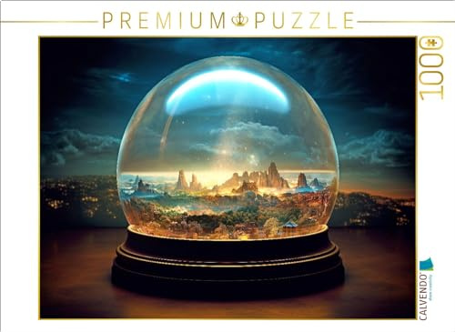 CALVENDO Puzzle Berglandschaft in Einer Glaskugel | 1000 Teile Lege-Größe 64 x 48 cm Foto-Puzzle für glückliche Stunden