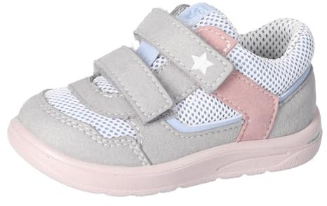 RICOSTA Mädchen Stiefel ELLI, Baby und Kleinkinder Lauflernschuhe, Weite: Mittel, lose Einlage, waschbar,vegan, hellgrau/Blue (450), 21 EU