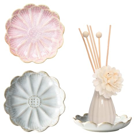 Zfseyuh 2 Piezas Bandeja Organizador de Joyas Cuenco Decorativo Llaves Redondo Bandeja Vaciabolsillos Plato Joyas para Relojes Monedas Joyería Anillo