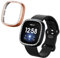 kwmobile Set da 2 Protezione Bordo Orologio Compatibile con Fitbit Versa 3 / Sense Smartwatch - Rivestimento Glitterato nero/oro rosa