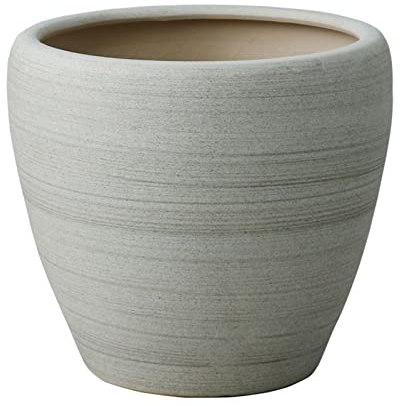 Pflanztöpfe Blumentöpfe – runde Gartenpflanzgefäße für Pflanzen im Innen- und Außenbereich, dekorative Keramik-Pflanztöpfe, große Gartenpflanzgefäße mit Drainagelöchern, Blumenpflanztopf (Größe: S)