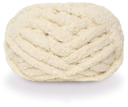 maikeduo Dicke Wolle, Diameter 2cm Chunky Wool, Grob Gestrickte Kuscheldecke, Roving Garn Zum Handstricken Häkeln, Grobstrick Weiches Wollgarn Haustier Bett Sofa (Beige)