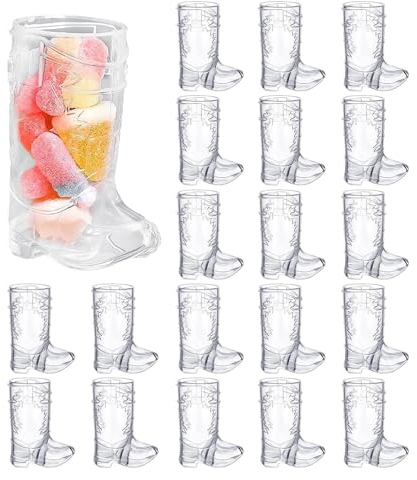 Cowboy Boot Shot Glasses | Plas-tic Cowboy Boot Glasses | 25 Cowboy Boot Glasses | 1oz Western Cowboy Beer Mugs | Reusable Cowboy Cowgirl Mugs for Bachelorette Supplies