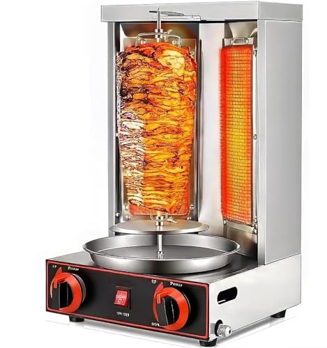 Parrilla vertical for horno asador, parrilla eléctrica for asador, parrilla sin humo de 360°, máquina de carne for barbacoa de 13 libras con interruptor de ajuste de temperatura, for kebabs, brochetas