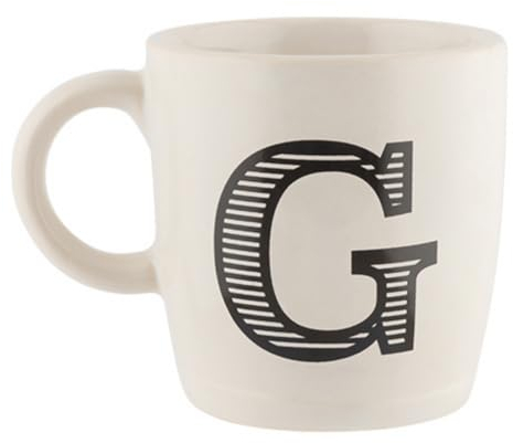 FabFinds Hugga Mug with Initials Classic Ceramic Mug Large Gift Coffee Cups 330ml (G)