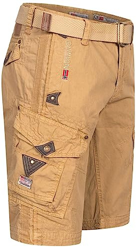 Geographical Norway Cargo Shorts Kurze Hose Knielang Short Bermuda Sommer Urlaub Freizeit FVS Production H-H, Hosengröße:XL / W34, Farbe:Beige