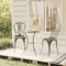 Homgoday Gartentisch und Stühle, Bistro-Set 3-teilig aus Aluminium-Druckguss, Bronze, Tisch und Stühle für den Außenbereich, Gartenmöbel, Gartenmöbel-Set ii