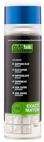 AutoTek Professional Exact Match Car Spray Paint, Hyundai Sapphire Blue Metallic Aerosol Spray, 300 ml