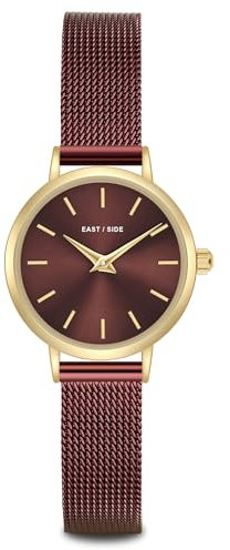 Eastside Damen Uhr analog Quarzwerk mit Edelstahl Armband Bordeaux 10080143