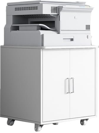Holz-Medienwagen, AV-Medienständer, CD-Player-Ständer, Offenes Audio-Rack for Konferenzräume, Wohnzimmer, Büro, Aufnahmestudio (weiß, Grau + Weiß)(White,60 X 60 X 45cm)
