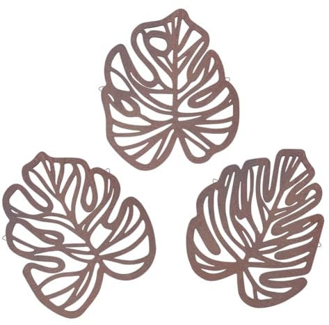 UNICRAFTALE 3 Stück Palmblätter Holz Wanddekoration Palmenblatt Türrahmen Verzierung Vintage Wandkunst Tropische Dschungel Dekoration Wandbehang Ornamente Für Zuhause Und Wohnzimmer Kokosnuss Braun