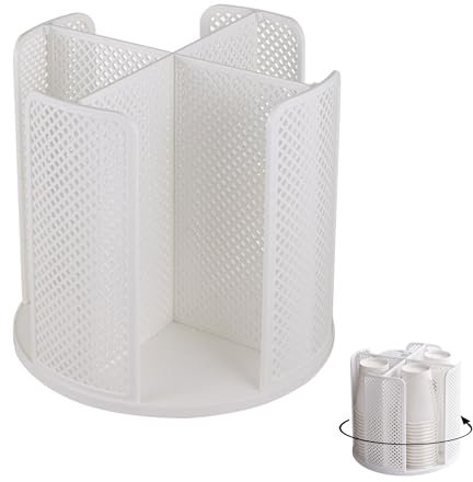 FGXY Portabicchieri Girevole a 360, Porta Tazze Ripostabili con 4 Compartimenti, Bicchieri di Carta Organizer, Portabicchieri Plastica Dispenser, per Caffè Negozio Casa Ufficio Buffet