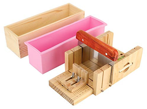 WPKD BLUEIY Multifunctional Soap Maker Beech 1.2kg Toast, Soap Cutter Box, Soap Knife, Household Tools, Accurate Wire Cutting