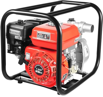 Pompa dell'acqua a benzina, 2 tempi, 1,25 KW, 1,7 HP 43 CC, pompa portatile per acqua a benzina, raffreddata ad aria, pompa per acqua sporca (4 tempi, 7,5 HP 212 CC 2 pollici)