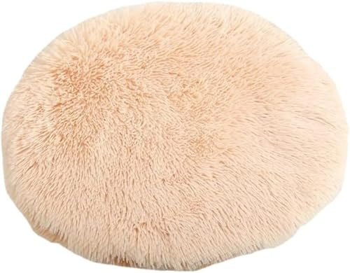 RICHRAIN Katzenkissen Rund, Plüsch-Ersatzkissen (Aprikose, L 60cm) | Weicher Plüsch, katzenkissen rund, ideal für Kratzbaum & Katzenhöhle, maschinenwaschbar, wärmespeichernd