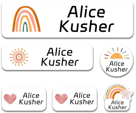 90/180xPersonalised Name Labels, No Iron Name Stickers Perfect for School Supplies,Water Cup, Customised Peel & Stick Name Tags Stickers for School, Nursery, Day Care, Hospital