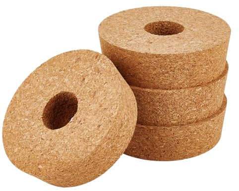 OLYCRAFT 4 confezione Coperchi In Sughero per Fioriere In Vetro Coperchi Idroponici 9~10cm Coperchio In Sughero con Foro 3cm per La Propagazione di Piante Idroponiche Vasi Da Coltivazione 3cm spessore