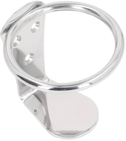 Sxhlseller Wall Mount Boat Cup Holder, Smooth Finish Rustproof Space Saving Boat Ring Cup Holder Stainless Steel for Marine