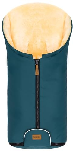 Fillikid Baby Winter Fußsack Lammfell Pamir ab Geburt & Windel Blaubär | Kinder Lammfellfußsack für Babyschale, Kinderwagen & Buggy | warmer Fußsack mit echtem Lammfell | Neugeborene