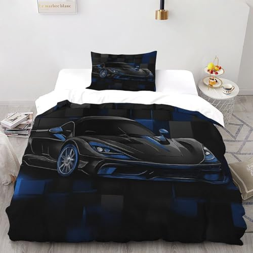 CoVeTviCT Sportwagen Quader Bettwäsche-Sets 2-teilig Kissenbezügen Cool Land Vehicle Betten Setfür Jungen Und Mädchen,Kinder Single（135x200cm）