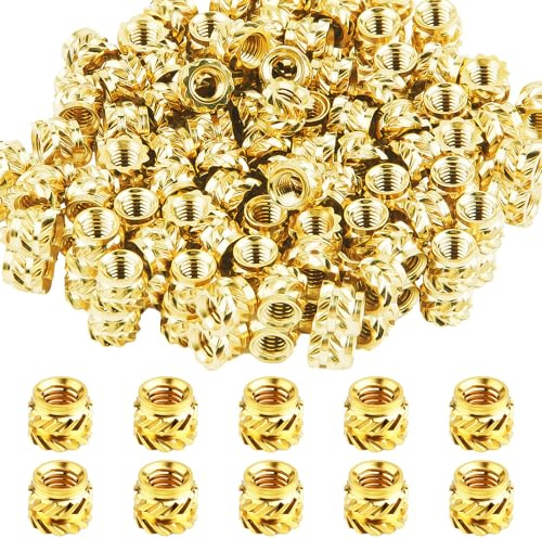 Lote de 100 insertos roscados M3 x 4 mm x 5 mm, insertos de inserción térmica, tuercas de latón con rosca interior para impresión 3D, tuercas moleteadas para incrustar en plástico para portátiles y