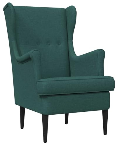 vidaXL Sessel Dunkelgrün Stoff, Apartment-Sessel, modernes Schlafzimmer-Möbel, robuster Metallrahmen, weiche Stoffpolsterung, stilvoller Akzentstuhl