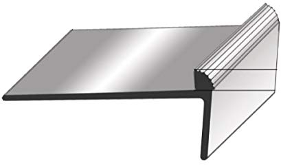 Treppenkantenprofil / Winkelprofil (10 x 37 x 7 mm) aus Aluminium eloxiert, gebohrt, silber