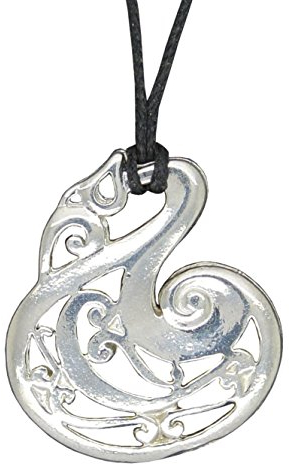 Kiwi en France Maori Anhänger Manaia Hook Haken von Neuseeland aus Zinn (Pewter) von Hand Gegossen